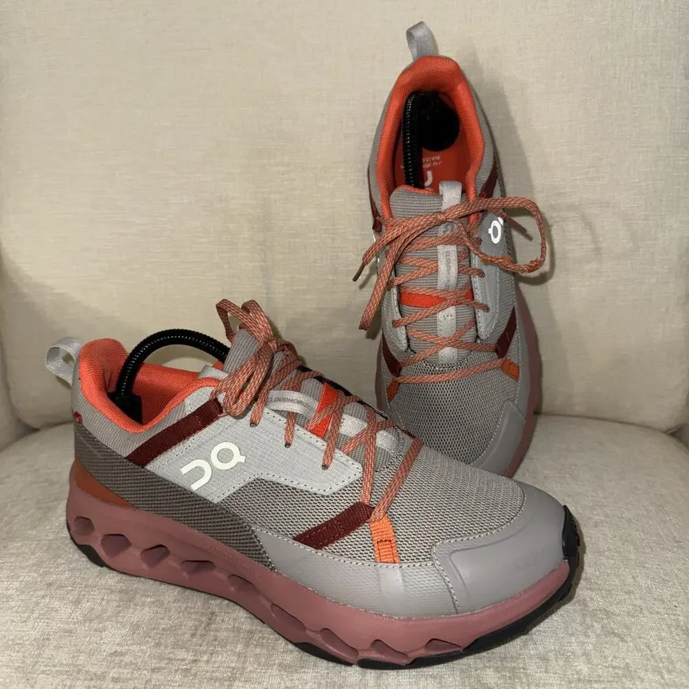 On Cloudhorizon Men’s Trail Running Shoes Size 8.5 Fog Mahogany Gray/Red/Orange